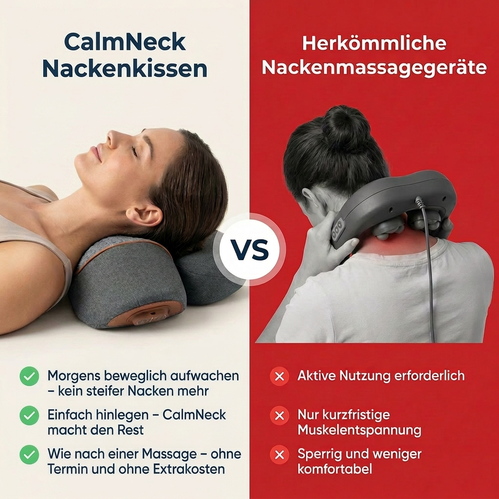 CalmNeck™ - Das 3-in-1 Nackenkissen. In 15 Minuten zu einem entspannten, schmerzfreien Nacken