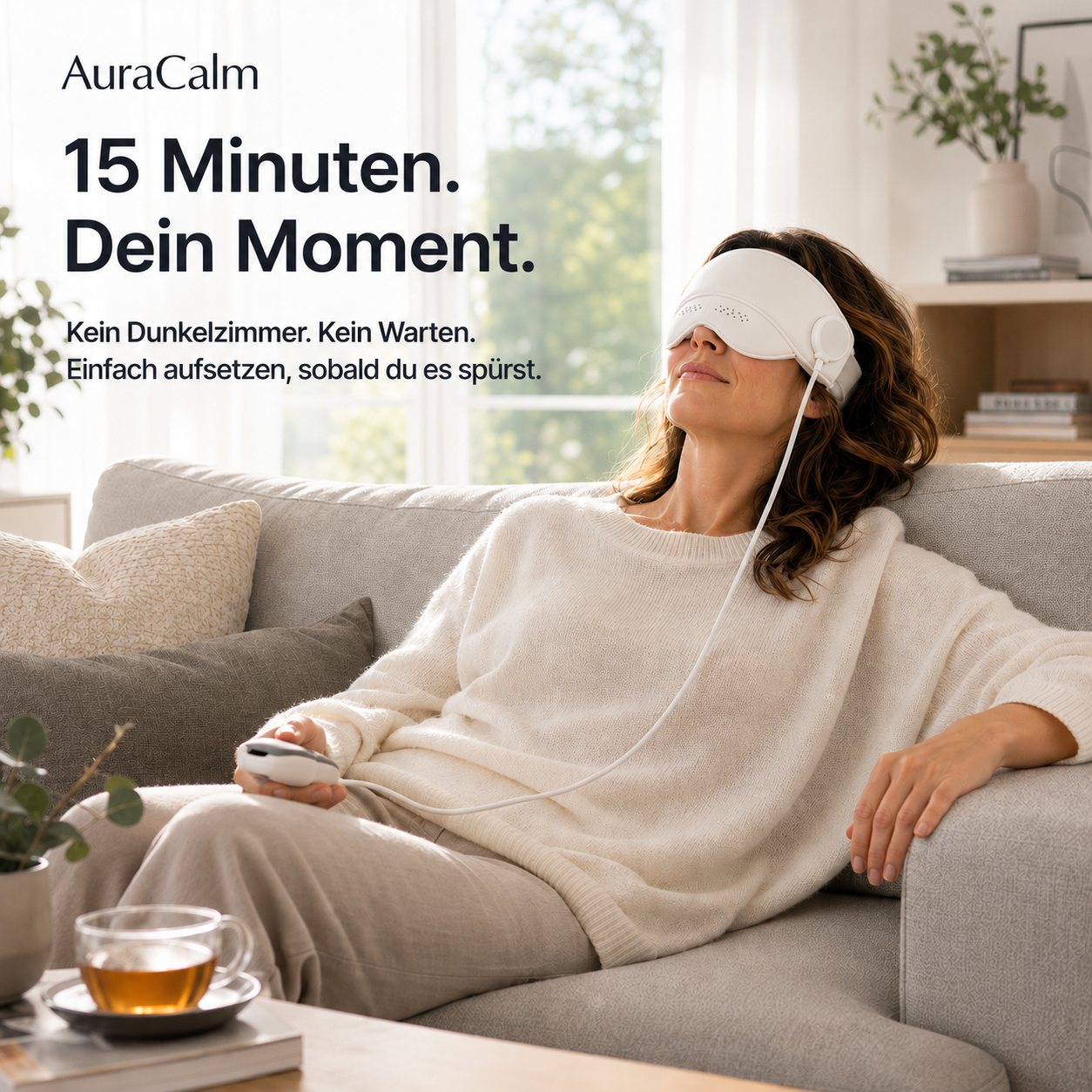 AuraCalm™ – Das 6-Zonen Migräne-Gerät. In 15 Minuten zurück in deinen Tag – ohne weitere Tablette.