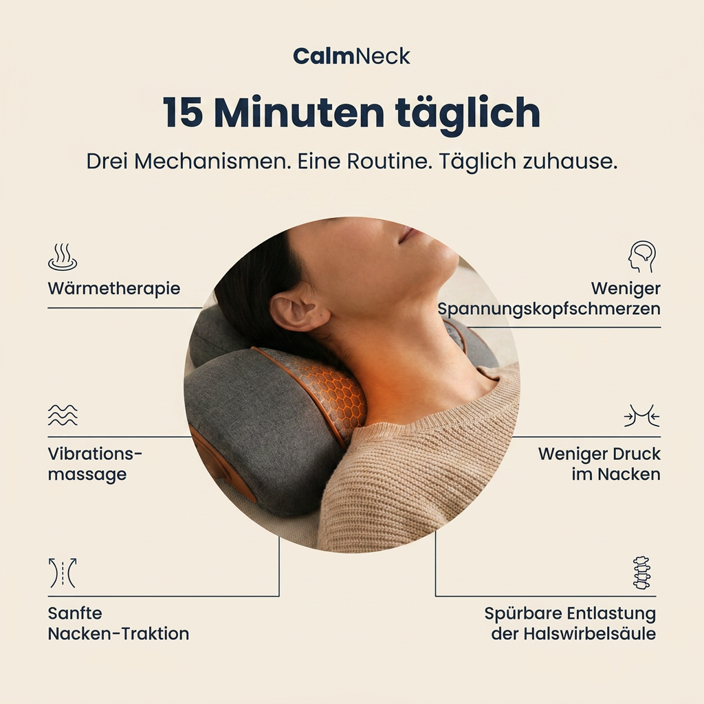 CalmNeck™ -  Das 3-in-1 Nackenkissen. In 15 Minuten zu einem entspannten, schmerzfreien Nacken